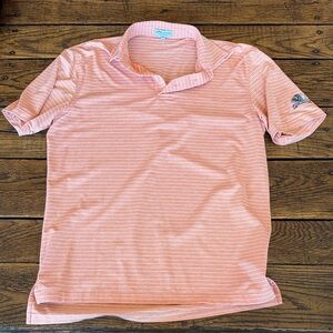 Peter Millar Men's Coral Stripe Polo